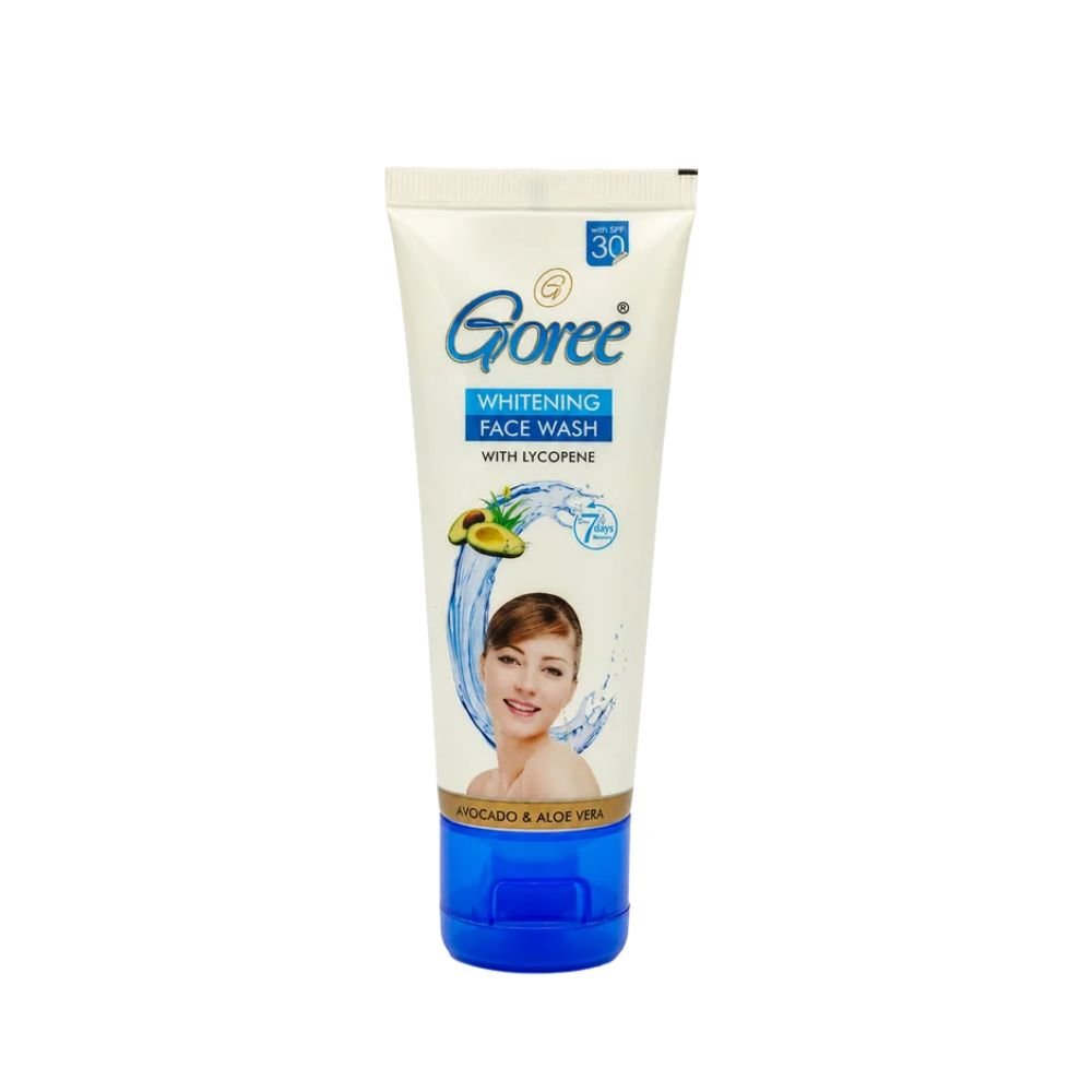 Goree Whitening Face Wash with Lycopene Avocado and Aloe Vera 70ml blue cap